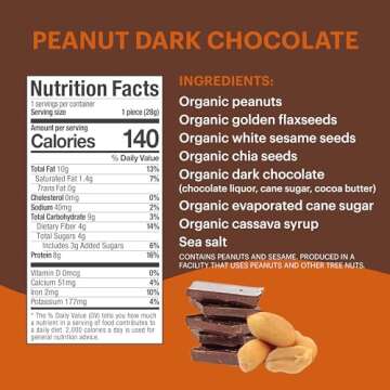 Tosi Organic Dark Chocolate Peanut Butter Protein Bars
