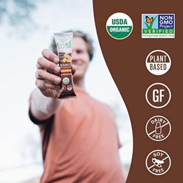 Tosi Organic Dark Chocolate Peanut Butter Protein Bars