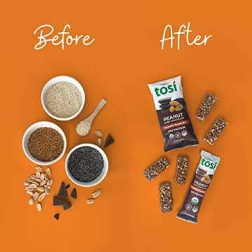 Tosi Organic Dark Chocolate Peanut Butter Protein Bars