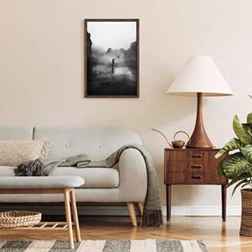 16x24 Picture Frame, Coffee Poster Frame, Bamboo Design Natural Gallery Frame, Horizontal or Vertical Format, Sturdy Frame and Plexiglass, Large Photo Frame Wall Art, for Photos, Artworks, Posters