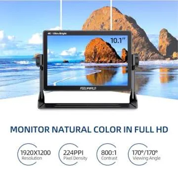 FEELWORLD 10.1 Inch 4K Ultra-Bright Touchscreen Monitor with Loop-Through HDMI & 3G-SDI, 2000nit High Brightness, 1920X1200 Resolution, LUT11S - Professional Camera Field Monitor