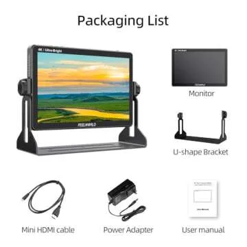 FEELWORLD 10.1 Inch 4K Ultra-Bright Touchscreen Monitor with Loop-Through HDMI & 3G-SDI, 2000nit High Brightness, 1920X1200 Resolution, LUT11S - Professional Camera Field Monitor