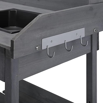 Yaheetech Potting Bench with Removable Sink & Hooks