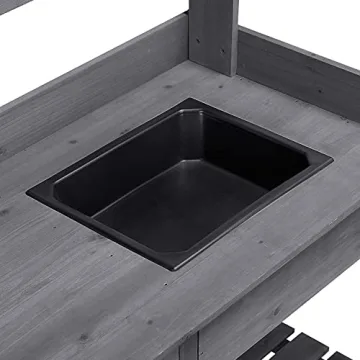 Yaheetech Potting Bench with Removable Sink & Hooks
