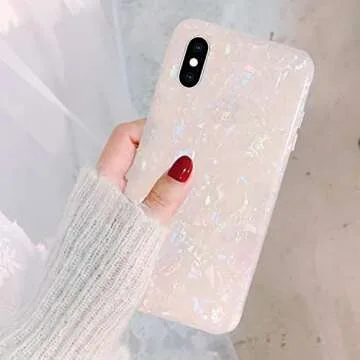 J.west iPhone Xs Max Case, Luxury Opal Sparkle Bling Design Crystal Clear Soft TPU Silicone Back Protective Phone Case Cover for Girls Women for Apple iPhone 10xs Max 6.5 inch (Colorful)