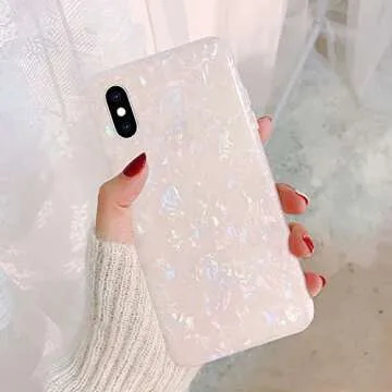J.west iPhone Xs Max Case, Luxury Opal Sparkle Bling Design Crystal Clear Soft TPU Silicone Back Protective Phone Case Cover for Girls Women for Apple iPhone 10xs Max 6.5 inch (Colorful)