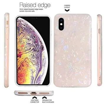 J.west iPhone Xs Max Case, Luxury Opal Sparkle Bling Design Crystal Clear Soft TPU Silicone Back Protective Phone Case Cover for Girls Women for Apple iPhone 10xs Max 6.5 inch (Colorful)