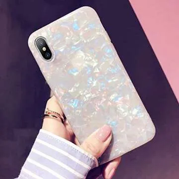 J.west iPhone Xs Max Case, Luxury Opal Sparkle Bling Design Crystal Clear Soft TPU Silicone Back Protective Phone Case Cover for Girls Women for Apple iPhone 10xs Max 6.5 inch (Colorful)