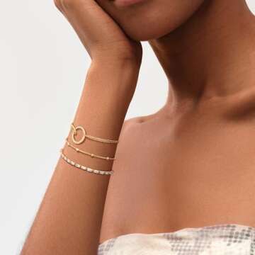 MEVECCO 18K Gold Chain Bracelet for Elegant Minimalism
