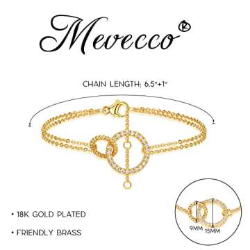 MEVECCO 18K Gold Chain Bracelet for Elegant Minimalism