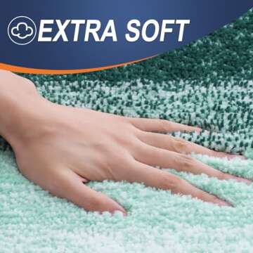 OLANLY Bathroom Rugs Mat 24x16, Extra Soft Absorbent Microfiber Bath Rugs, Rubber Backing, Quick Dry, Washable Bath Mats for Bathroom Floor, Tub, Shower and Home Decor Accessories, Blackish Green