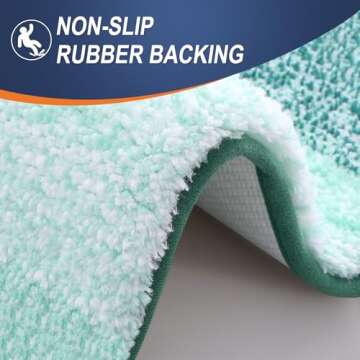 OLANLY Bathroom Rugs Mat 24x16, Extra Soft Absorbent Microfiber Bath Rugs, Rubber Backing, Quick Dry, Washable Bath Mats for Bathroom Floor, Tub, Shower and Home Decor Accessories, Blackish Green
