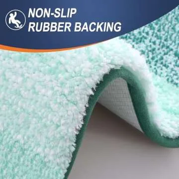 OLANLY Bathroom Rugs Mat 24x16, Extra Soft Absorbent Microfiber Bath Rugs, Rubber Backing, Quick Dry, Washable Bath Mats for Bathroom Floor, Tub, Shower and Home Decor Accessories, Blackish Green