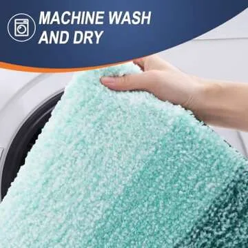 OLANLY Bathroom Rugs Mat 24x16, Extra Soft Absorbent Microfiber Bath Rugs, Rubber Backing, Quick Dry, Washable Bath Mats for Bathroom Floor, Tub, Shower and Home Decor Accessories, Blackish Green