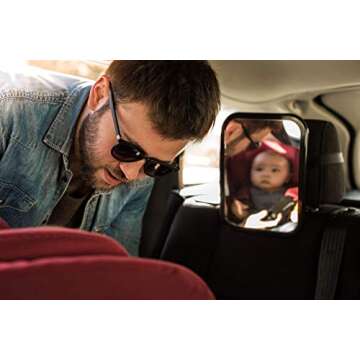 Facekyo Back Seat Baby Mirror | Wide Crystal Clear View | Rear Facing Car Seat Mirror | Shatterproof | Easy to Install | Keep an Eye on Your Baby While Driving