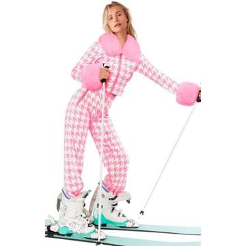 Yousify Winter Sweater Sets Ski Outfits for Women Color Block Skiing Clothes