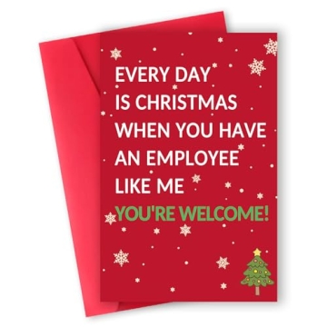 Gerdiny Funny Christmas Card for Boss or Coworker - Humorous Office Gift