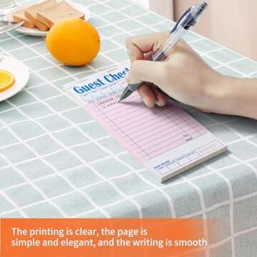 ZPARIK 6 Pack Pink Guest Checks Books for Servers Server Note Pads, Waiter Checkbook, Waitress Notepad for Restaurants, Paper Checks 50 Sheets/Pack, 300 Total Tickets