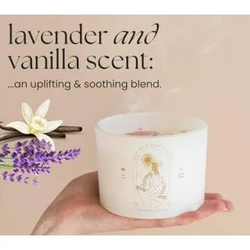 Healing Crystals Candle - Lavender Vanilla Aromatherapy