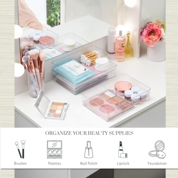 Stackable Clear Drawer Organizers 3-Piece Set Made in USA