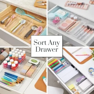 Stackable Clear Drawer Organizers 3-Piece Set Made in USA