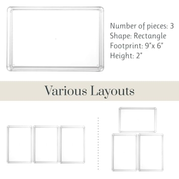 Stackable Clear Drawer Organizers 3-Piece Set Made in USA