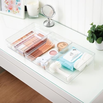 Stackable Clear Drawer Organizers 3-Piece Set Made in USA
