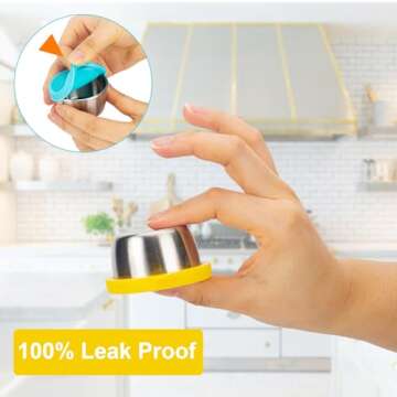 Ecurfu 6 Pack Condiment Containers for Lunch & Snacks