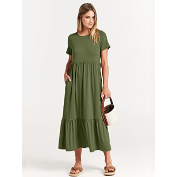 Stylish ANRABESS Summer Maxi Dress with Pockets