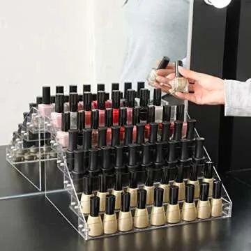Nail Polish Organizer 6 Layers Acrylic Display Rack Storage Rack Holder Up to 60 Bottles