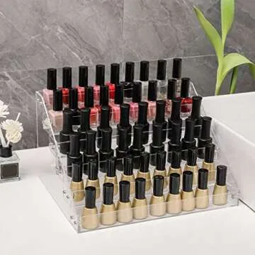 Nail Polish Organizer 6 Layers Acrylic Display Rack Storage Rack Holder Up to 60 Bottles