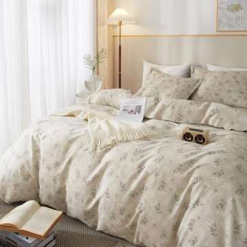 Comforter King Size Boho Floral Comforter Set Garden Flower Leaves Bedding Comforter Set Vintage Flower Botanical Comforter Set for All Seasons King Size Comforter Set Floral Aesthetic Bedding Set