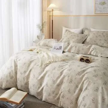 Comforter King Size Boho Floral Comforter Set Garden Flower Leaves Bedding Comforter Set Vintage Flower Botanical Comforter Set for All Seasons King Size Comforter Set Floral Aesthetic Bedding Set