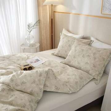 Comforter King Size Boho Floral Comforter Set Garden Flower Leaves Bedding Comforter Set Vintage Flower Botanical Comforter Set for All Seasons King Size Comforter Set Floral Aesthetic Bedding Set