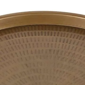 Kate and Laurel Mahdavi Boho-Chic Hammered Metal Tray Coffee Table, Dark Gold