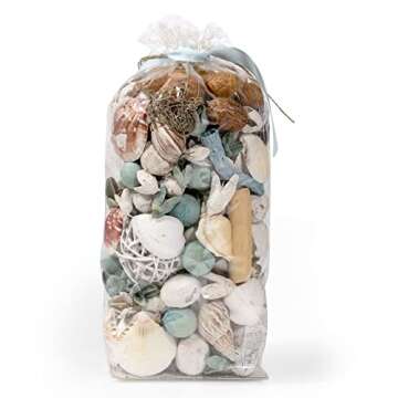 ANDALUCA Ocean Plumes Scented Seashell Potpourri Made in California Large 20 oz Bag Fragrance Vial S...