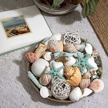 ANDALUCA Ocean Plumes Scented Seashell Potpourri Made in California Large 20 oz Bag Fragrance Vial Scents of Orange, Lime, Bergamot, Lily, Rose and Tonka Coastal Home Decor