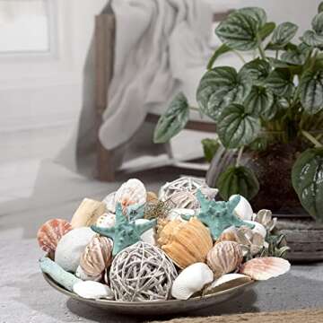 ANDALUCA Ocean Plumes Scented Seashell Potpourri Made in California Large 20 oz Bag Fragrance Vial Scents of Orange, Lime, Bergamot, Lily, Rose and Tonka Coastal Home Decor