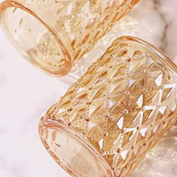 NITIME 12pcs Gold Votive Candle Holders- Tealight Candle Holder for Table Centerpiece, Glass Candle Holder for Wedding Table Decor, Home Decor and Party Decor