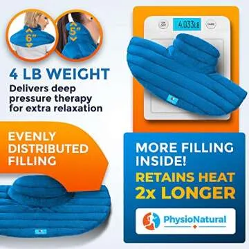 Weighted Neck and Shoulder Wrap - Instant Relief for Tension and Stress, Migraines, Headaches, Aches, Spasms, Arthritis, Stiffness - Deep, Penetrating Muscle Relaxation with Herbal Aromatherapy