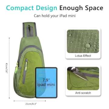 TITECOUGO Small Sling Bag, Lightweight Crossbody Backpack for Men Women, Shoulder Bag for Sports and Outdoor