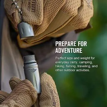 OKNIFE Otacle H1 Mini Keychain Pill Holder, Titanium Pill Container Waterproof Pill Case for Outdoor, Camping, Travel