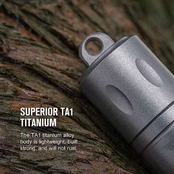 OKNIFE Otacle H1 Mini Keychain Pill Holder, Titanium Pill Container Waterproof Pill Case for Outdoor, Camping, Travel