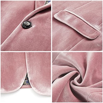 WEEN CHARM Velvet Blazer Slim Fit Tuxedo Jacket for Events