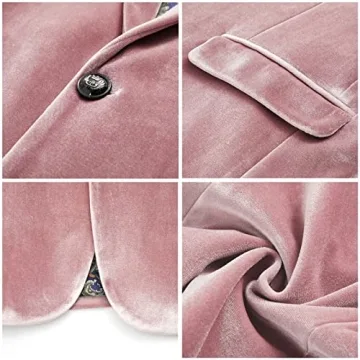 WEEN CHARM Velvet Blazer Slim Fit Tuxedo Jacket for Events