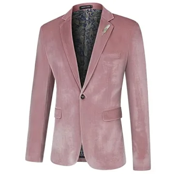 WEEN CHARM Velvet Blazer Slim Fit Tuxedo Jacket for Events
