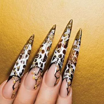 240 Pieces Extra Long Nail Tips Stiletto Nail Tips Oval Stiletto False Nails Clear Long Stiletto Fake Nail Artificial Press on Fake Nail for DIY Nail Salon Performances, Women and Girl (Black)