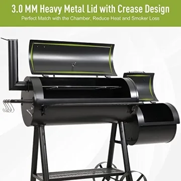 MFSTUDIO Heavy Duty Charcoal Smoker Grill with 942 SQ.IN.