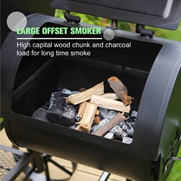 MFSTUDIO Heavy Duty Charcoal Smoker Grill with 942 SQ.IN.