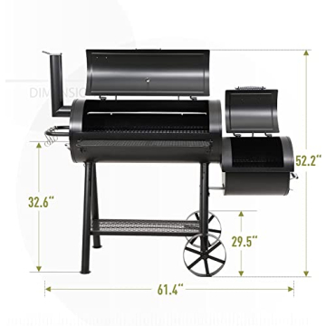 MFSTUDIO Heavy Duty Charcoal Smoker Grill with 942 SQ.IN.